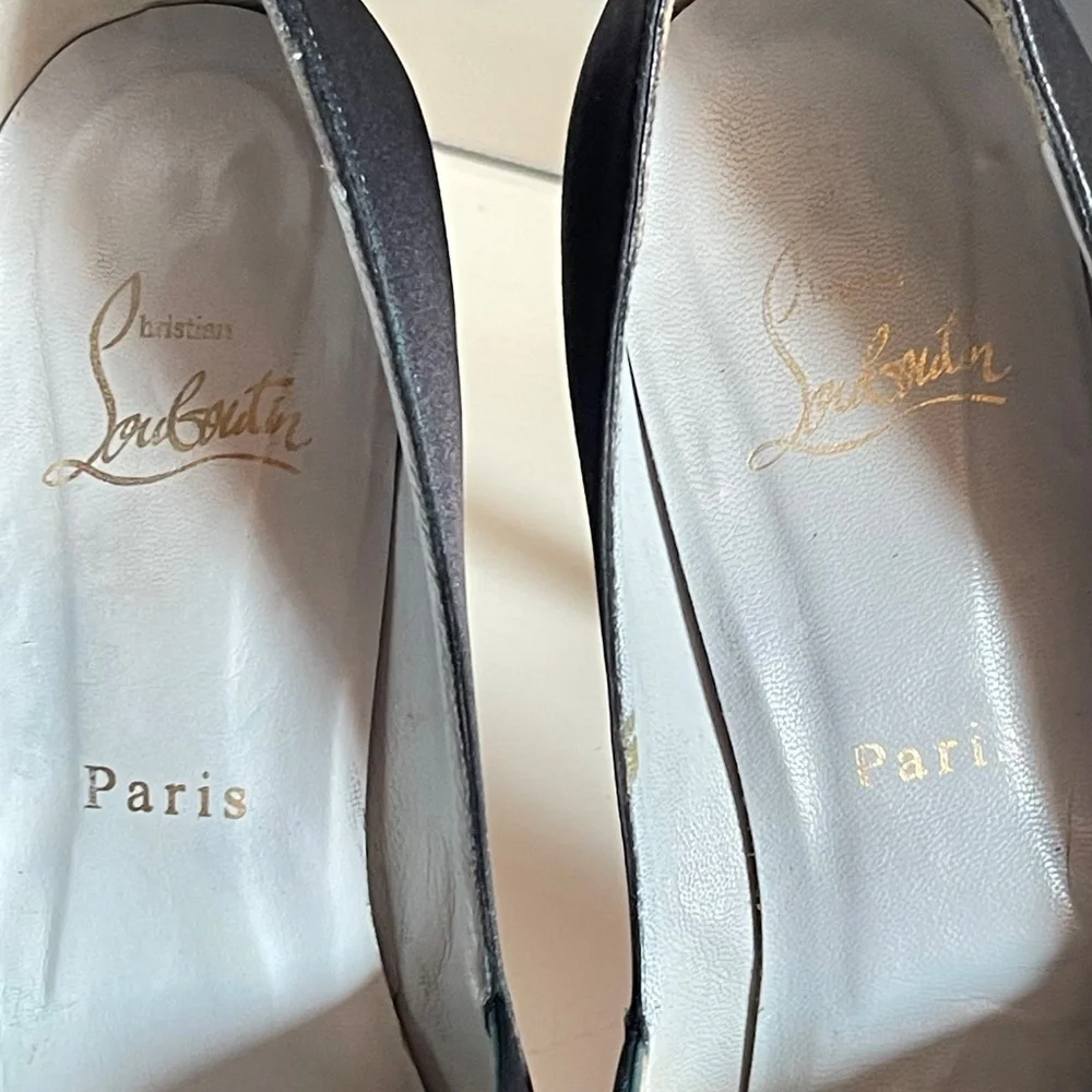 Christian Louboutin Black Peep Toe Heels - Picture 6 of 7